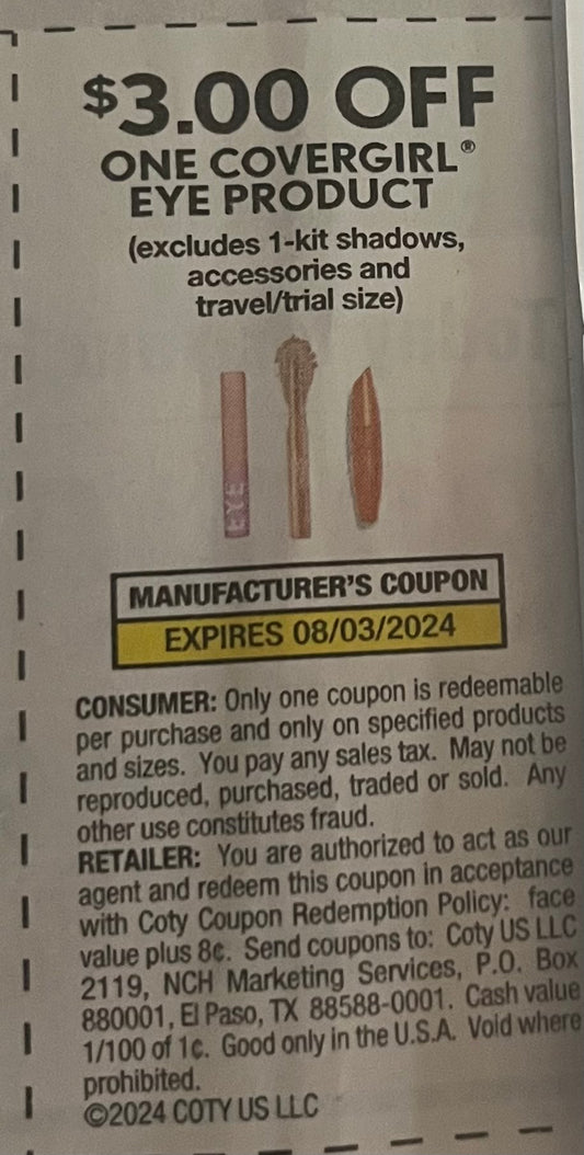 $3/1 Covergirl Eye Product expn 8/2   (20)Save 7/21